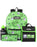 Minecraft Creeper 4 Piece Kids School Backpack Set - Green