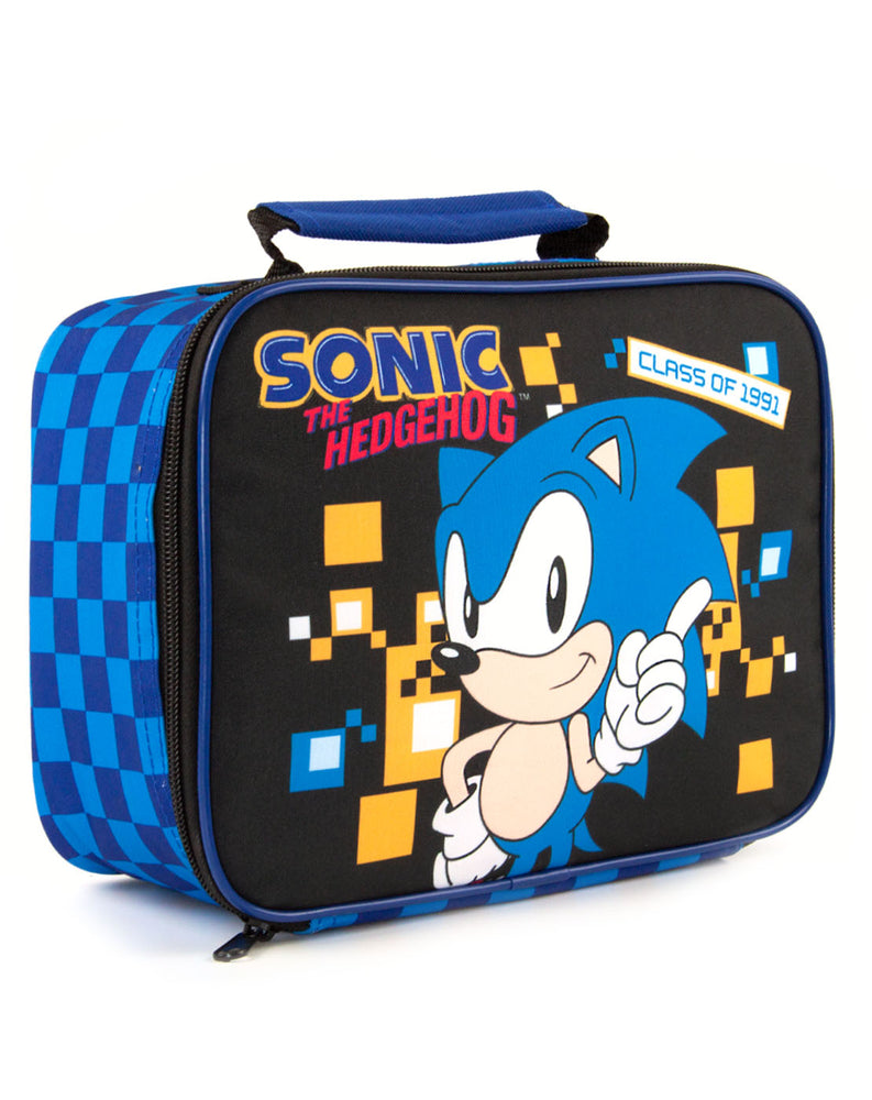 RETRO SONIC LUNCH BAG - Perfect for gamers, this amazing food container features the popular playable hedgehog, Sonic! Guaranteed to make lunch time more fun and perfect for 'Back to School' treats!