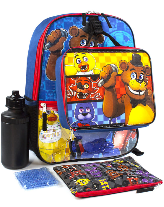 Five Nights At Freddy's FNAF School Backpack Lunch Box Water