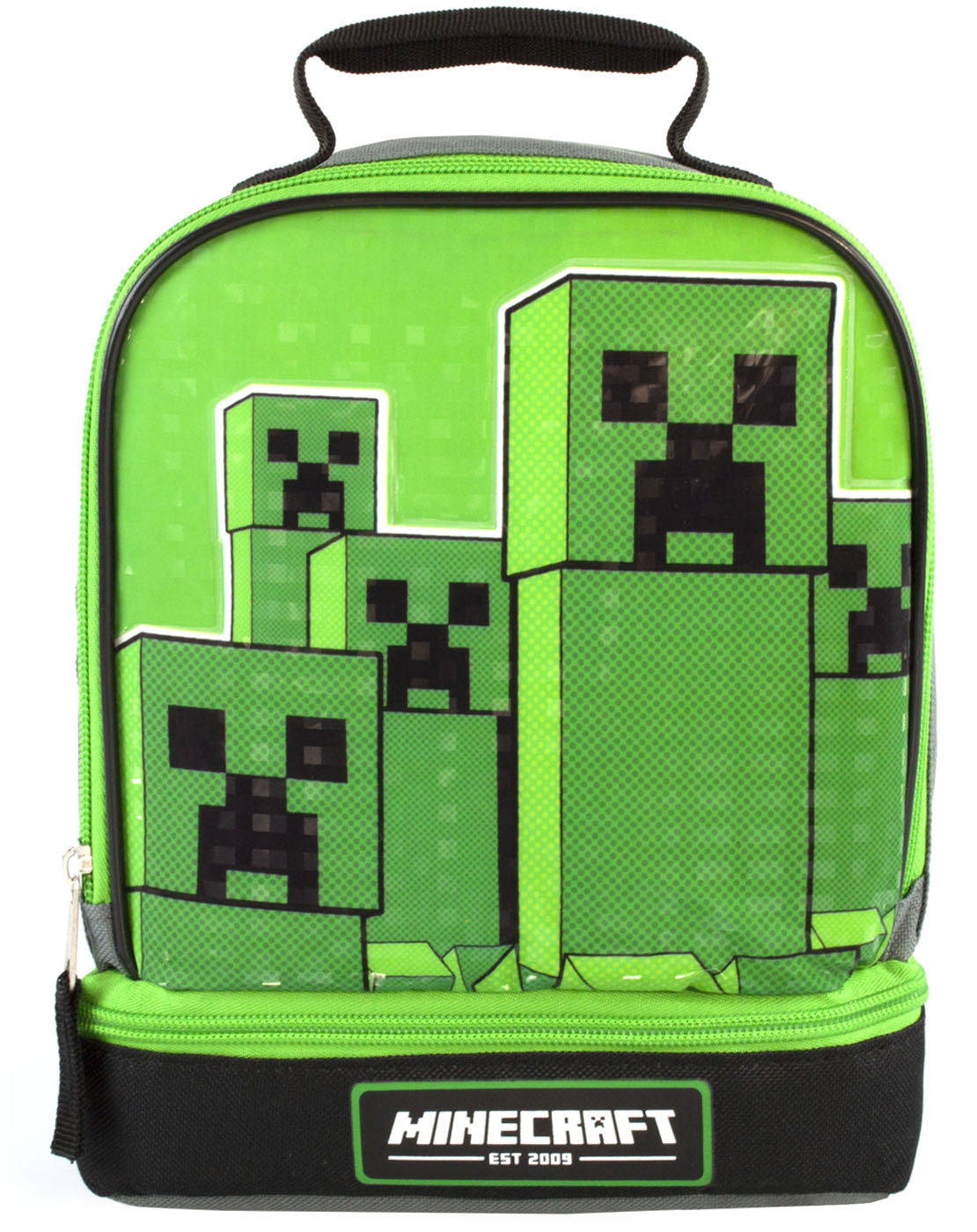 Thermos Minecraft Creeper Kids Soft Insulated Lunch Box Bag Green
