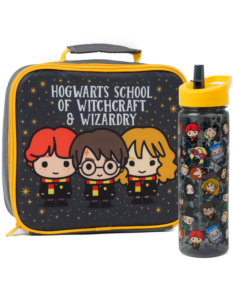 Harry Potter Chibi Character Lunch Bag and Bottle Set - Black