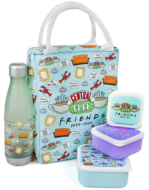 Friends TV Series Central Perk Tote Style 5 Piece Lunch Bag Blue