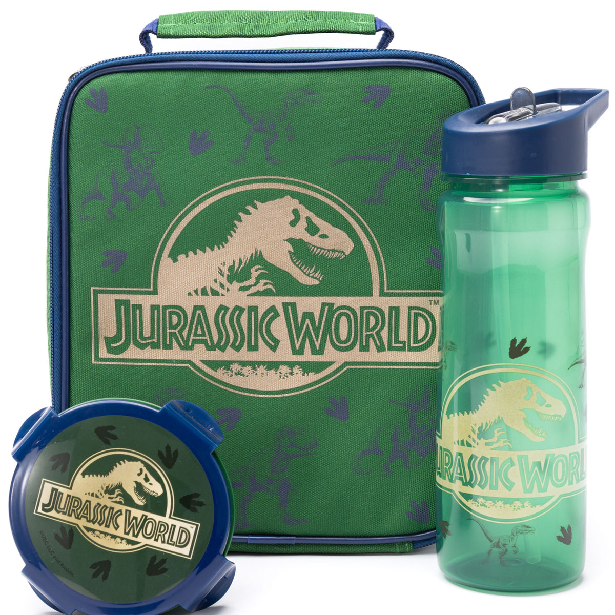Jurassic World Childrens Piece Lunch Bag, Bottle Snackpot Set