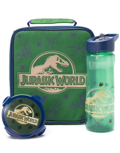 Jurassic World Childrens 3 Piece Lunch Bag, Bottle & Snackpot Set