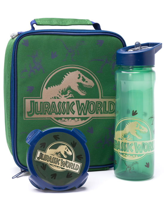 Jurassic World Childrens Piece Lunch Bag, Bottle Snackpot Set