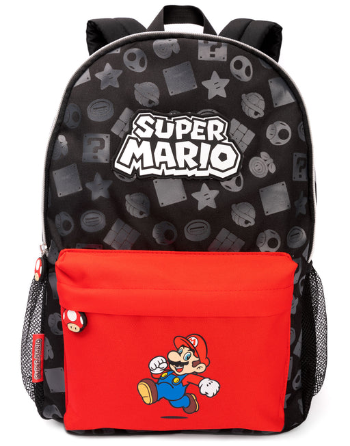Our Super Mario bag is the perfect way to stay stylish on the move. Featuring the much loved playable character, Super Mario in a large print on the front pocket, our bag comes in a bold black and is perfect for boy or girl gamers.