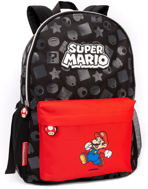  Super Mario school rucksack measures approximately 41x29x13cm making it the perfect accessory for any child or teenager on their travels. A large spacious backpack ideal for school books or Super Mario lunch boxes.