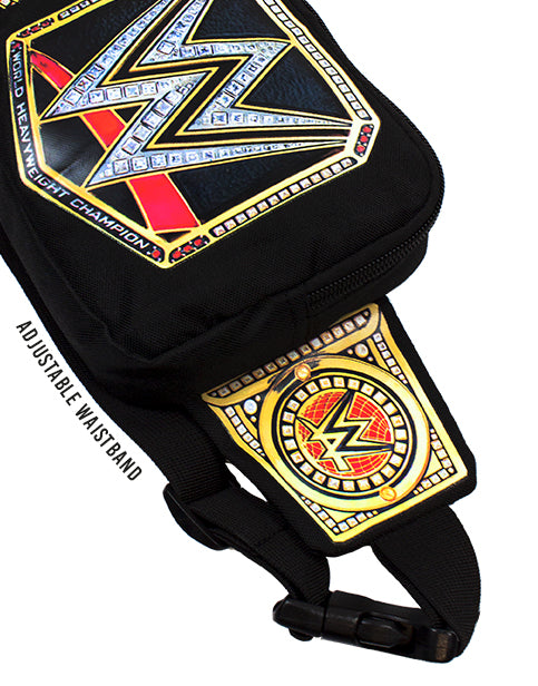 The World Wrestling Entertainment bag comes in black and features a main pocket with an easy to use zip and adjustable waist belt for a comfortable feel and fit.