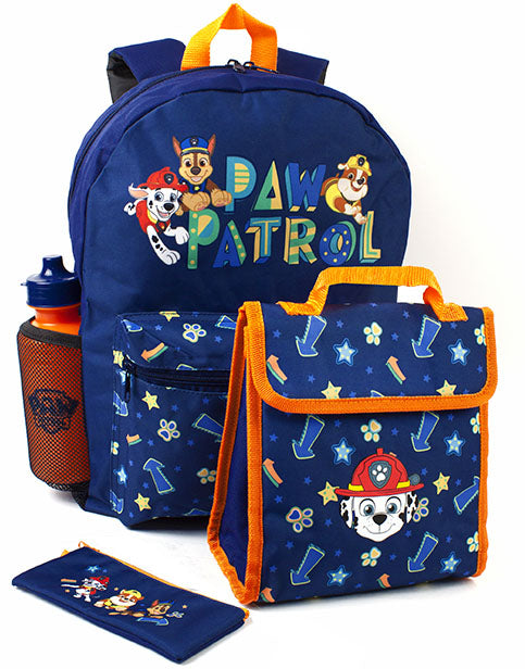 AWESOME PAW PATROL 4 PIECE SCHOOL BACKPACK SET FOR BOYS - Our super cool Paw Patrol 4 piece backpack set for kids is the best way for any Paw Patrol fan to carry their everyday and school essentials, school pack lunch, stationary and goodies in style. The backpack, lunch bag, water bottle and pencil case is a great idea as a Paw Patrol birthday present or for any special occasion.
