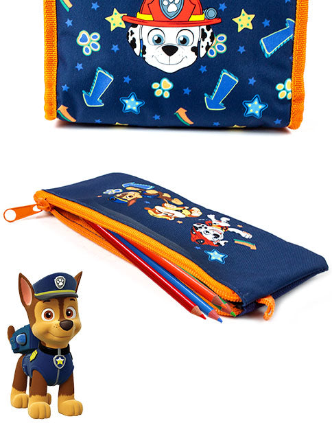 14” TALL BOYS PAW PATROL NAVY & ORANGE BAG - The Paw Patrol backpack measures approximately 36x26x10cm making it the perfect accessory for any child on their travels. The Rescue pups backpack for boys and girls contains a large spacious backpack ideal for school books or your handy insulated lunch bag included in the set that measures 21x20x9.5cm.