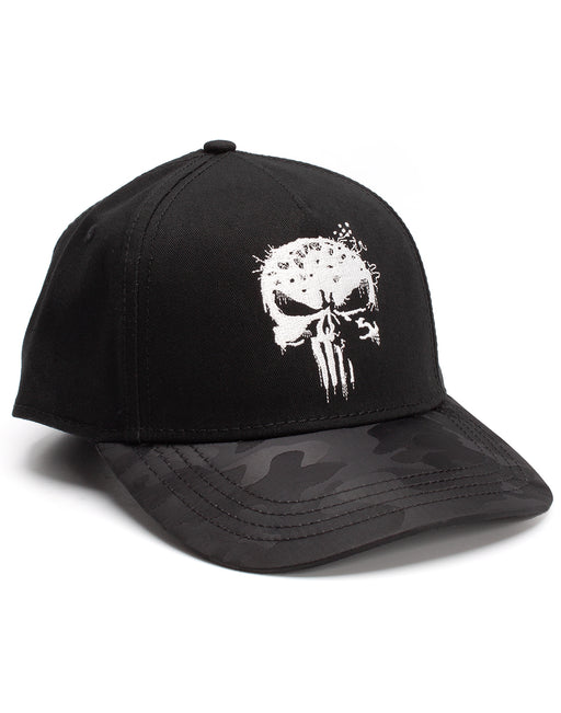 Marvel The Punisher Cap Mens Adults Black Embroidered Snapback