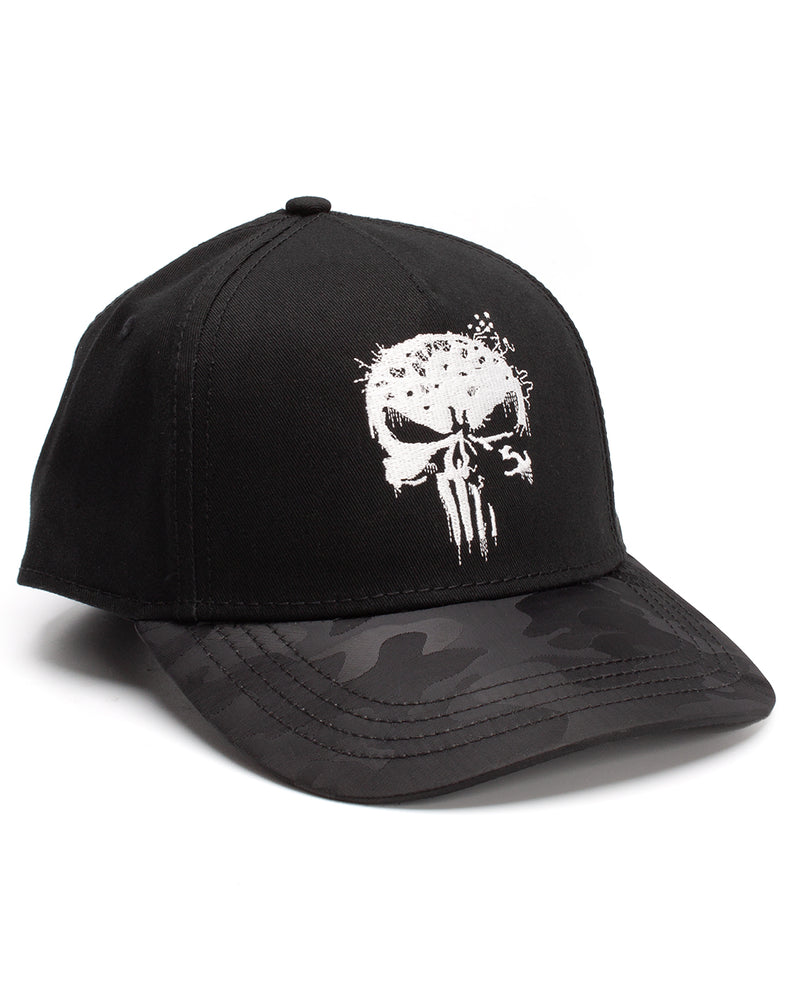 Marvel The Punisher Cap Mens Adults Black Embroidered Snapback