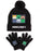 Minecraft Characters Black Beanie , Scarf and Glove Set