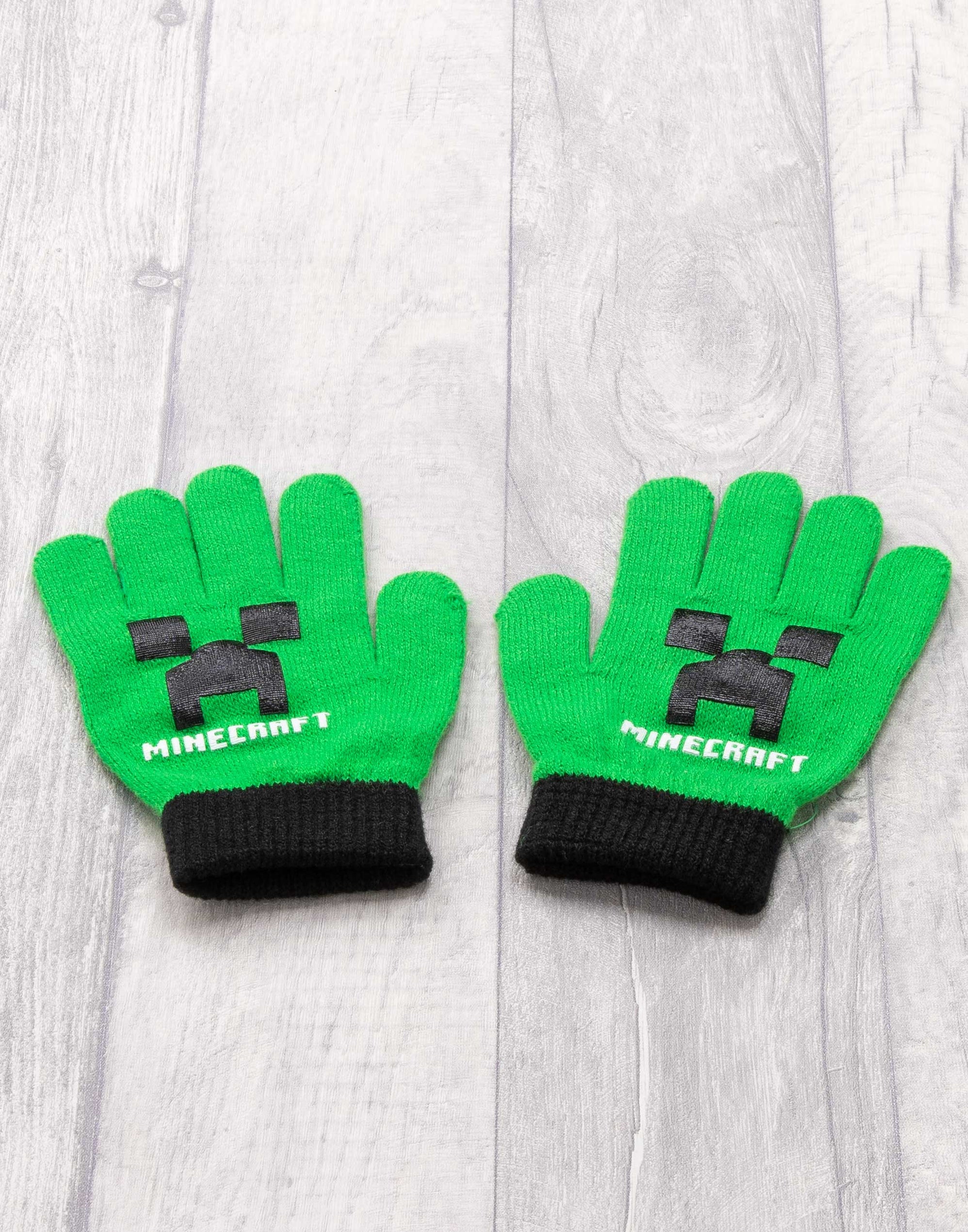 Minecraft Green Creeper Beanie and Glove Set — Vanilla Underground
