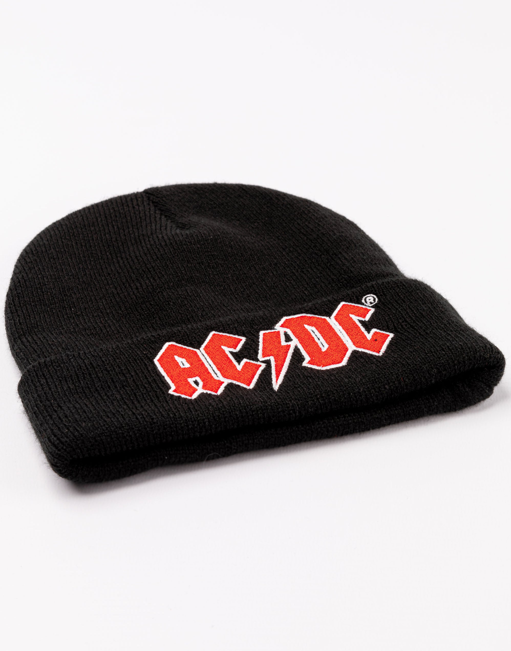 AC/DC Red Logo Band Beanie Black — Vanilla Underground