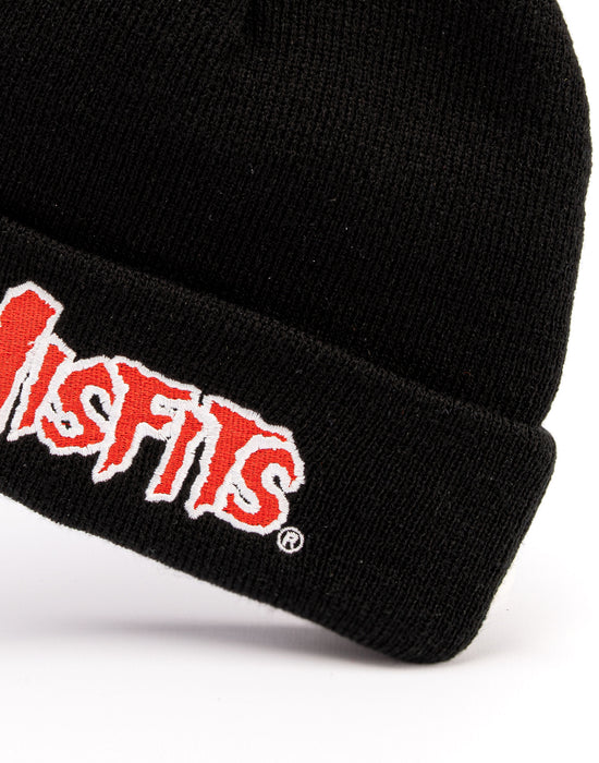 Misfits Red Logo Band Beanie Black