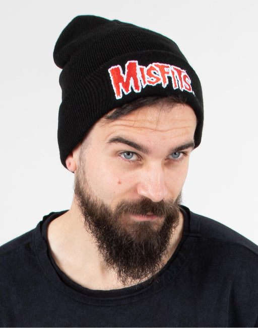 Misfits Red Logo Band Beanie Black