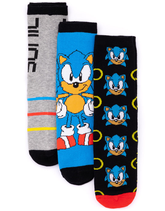 Sonic The Hedgehog 3 Pack Adults Mens Socks