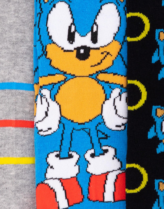 Sonic The Hedgehog 3 Pack Adults Mens Socks