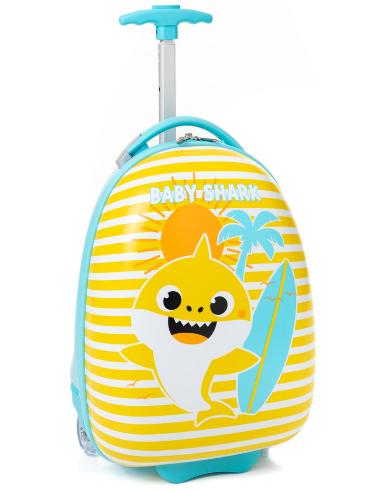 Baby Shark Kids Blue Yellow Suitcase