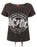 AC/DC High Voltage Sequin Acid Wash Women's Tie Front T-Shirt
