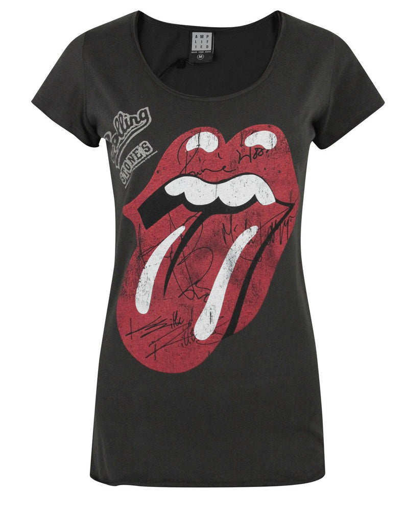 Amplified Rolling Stones Tongue Autograph Women's T-Shirt