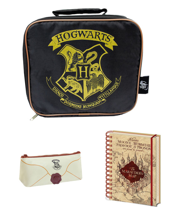  Harry Potter Hogwarts Lunch Box and Letter Pencil Case School Bundle