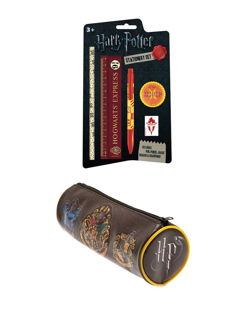 Harry Potter 5 Piece Stationary Pack and Hogwarts Pencil Case Set