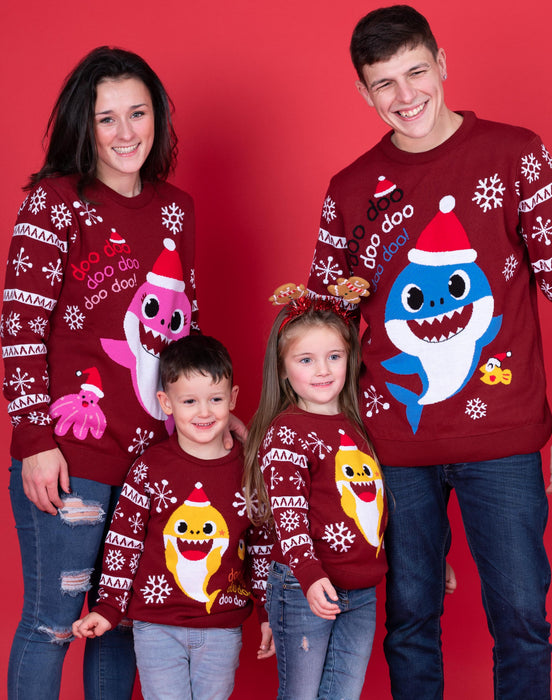 Baby Shark Daddy Shark Mens Family Matching Christmas Jumper