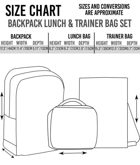 Harry Potter Hogwarts Crest Large Backpack, Lunch Bag and Trainer Bag Bundle