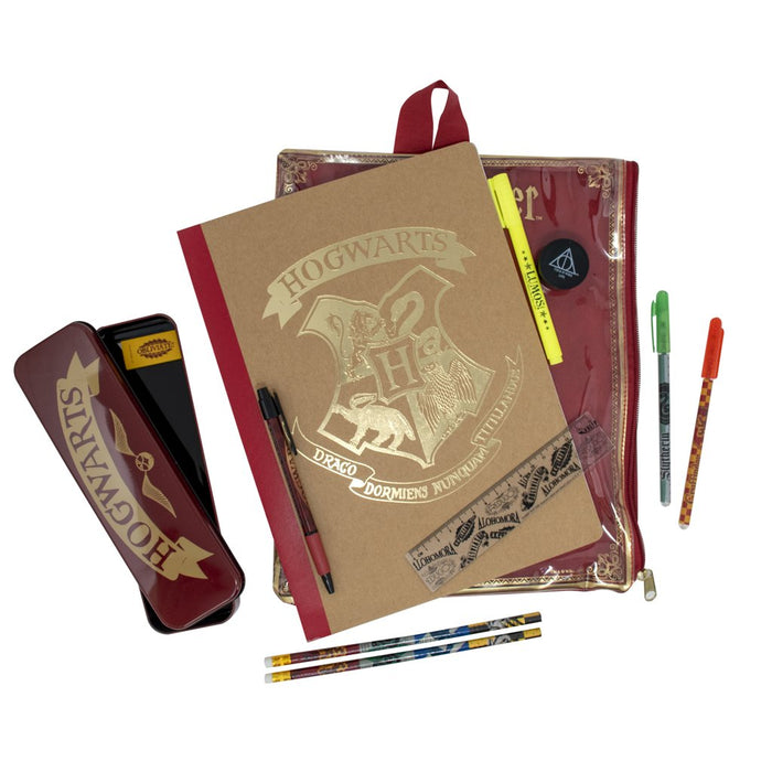 Harry Potter Hogwarts Bumper Stationery Wallet A4 Notebook Pencil Case Set