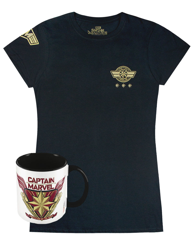 Marvel Captain Marvel Womens T-Shirt and Mug Gift Set