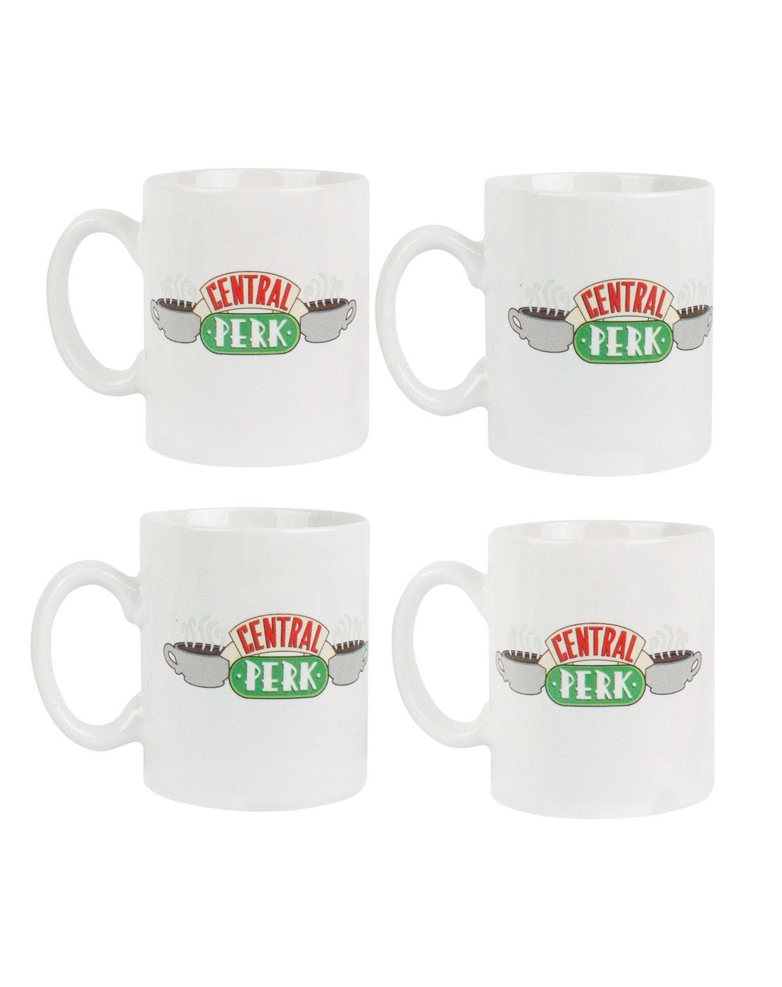 Friends Central Perk TV Series White Espresso Mugs 4 Cup Set — Vanilla ...