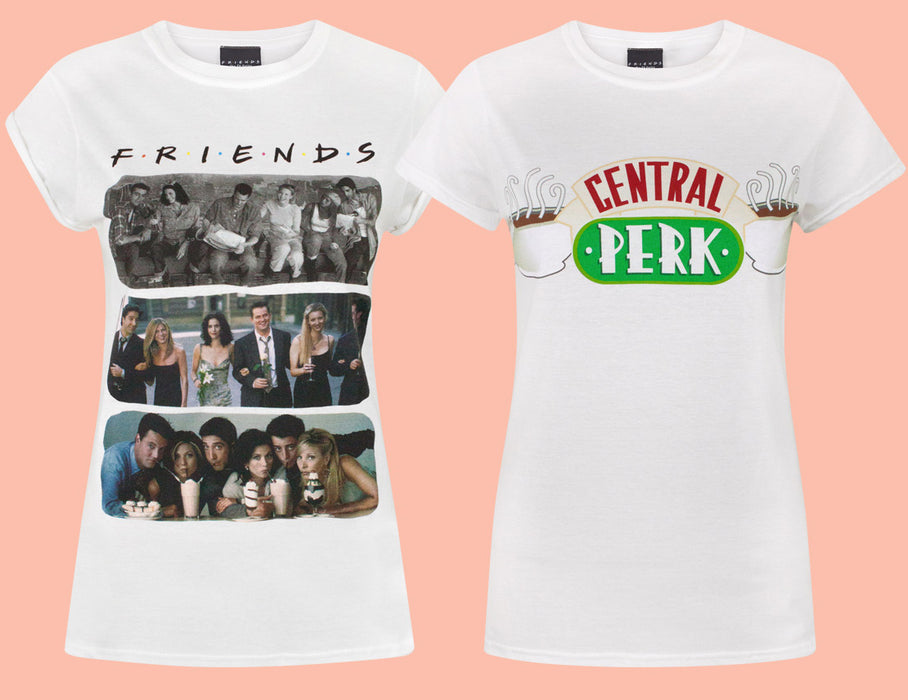 Friends TV Series Central Perk Characters Women's Multi-pack T-Shirts Ladies 2 Pack Tee's