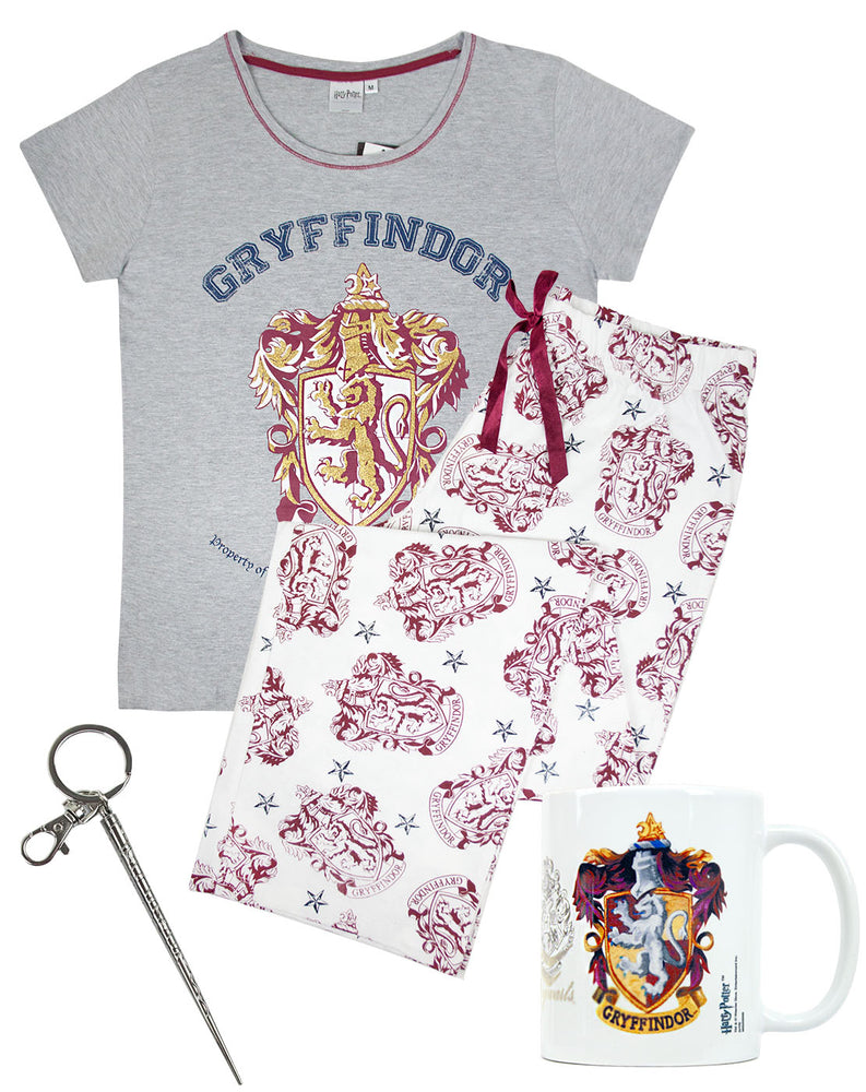Harry Potter Gryffindor Hermione Women's PJs Mug Keyring Gift Bundle Set