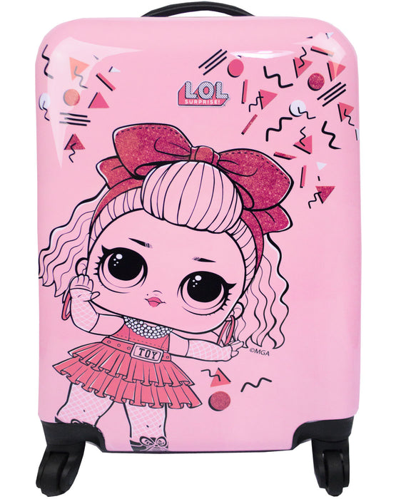 LOL Surprise! Kids Pink Hard Cover Carry on Trolley Suitcase