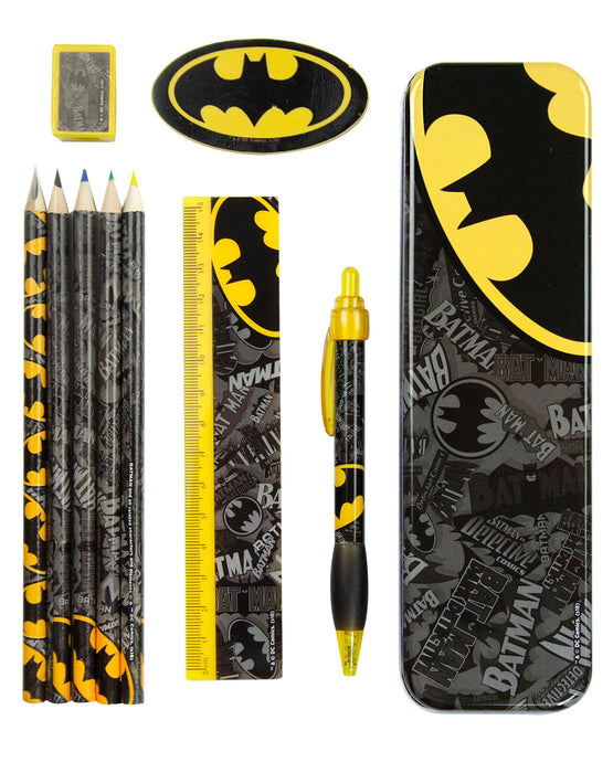 Batman Logo Strike Bumper Back to School Kids Stationery Sets
