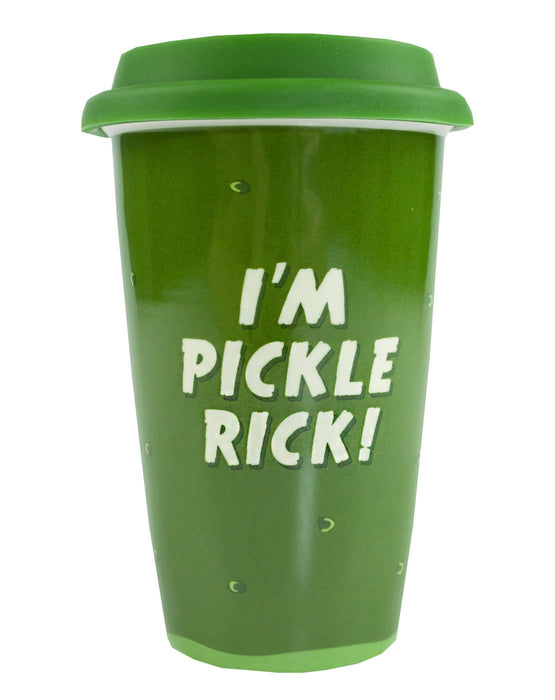 Rick And Morty Pickle Rick Green Travel Mug 12oz/340ml