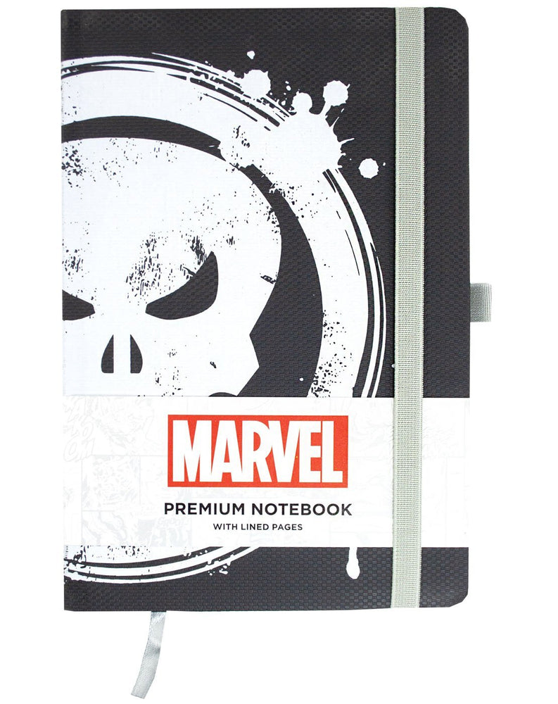 The Punisher A5 Premium Lined Black White Notebook