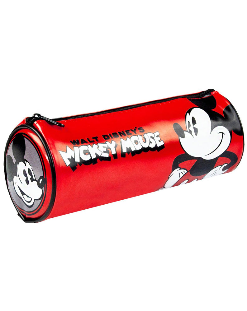 Disney Mickey Mouse Barrel Red School Kids Pencil Case Stationary