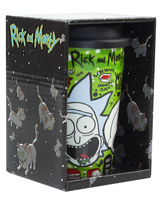 Rick And Morty Quotes Ceramic Green Travel Mug 12oz/340ml