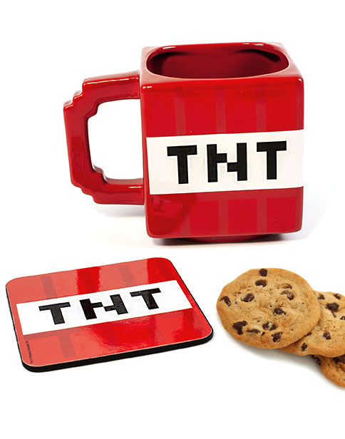 Minecraft TNT Mug & Coaster Set - Christmas Gamer Gifts for Adults and Kids