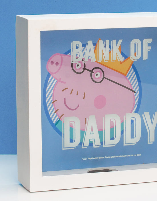 18x18x6CM DADDY PIG MONEY BOX GIFT - The Peppa Pig piggy bank for Dads is perfect for helping them save up for the children's pocket money, hobbies, family holidays or special treats!
