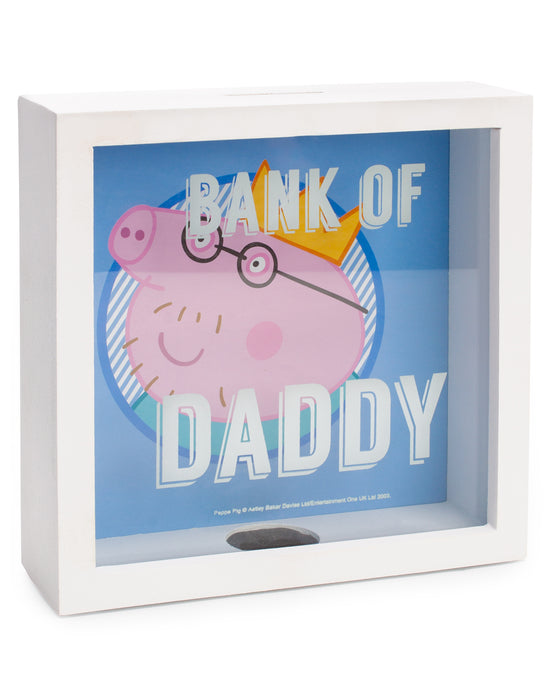 WOODEN MONEY BOX PEPPA PIG GIFT FOR HIM - Made from wood and glass, the stylish Peppa Pig money saving box has a high quality feel and finish - awesome for decorating your family rooms!