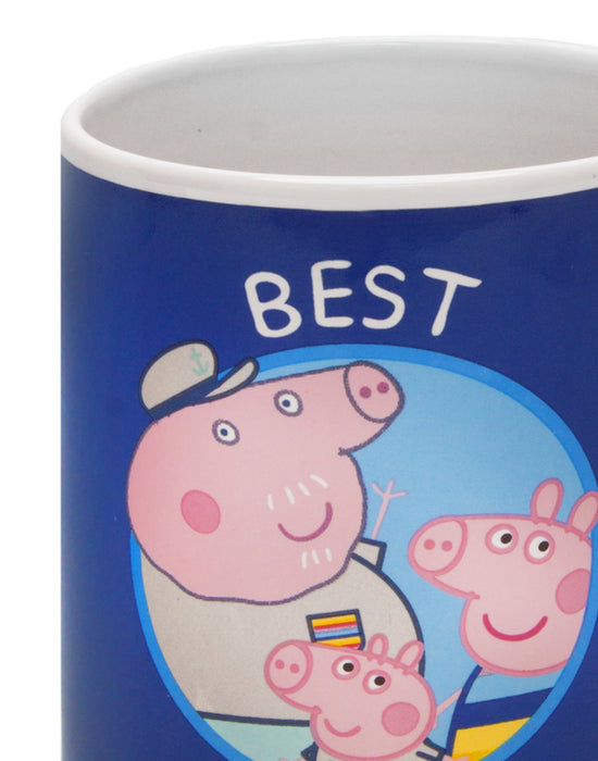 GRANDPA PIG SAILING MUG BOXED GIFT SET - The Peppa Pig cup comes in a gift box that measures 13x11x9cm and showcases the adorable characters Grandpa Pig, George Pig and Peppa Pig on their next adventure sailing finished with text reading ‘BEST GRANDAD’ making a real stand out gift from the kids and grandchildren.