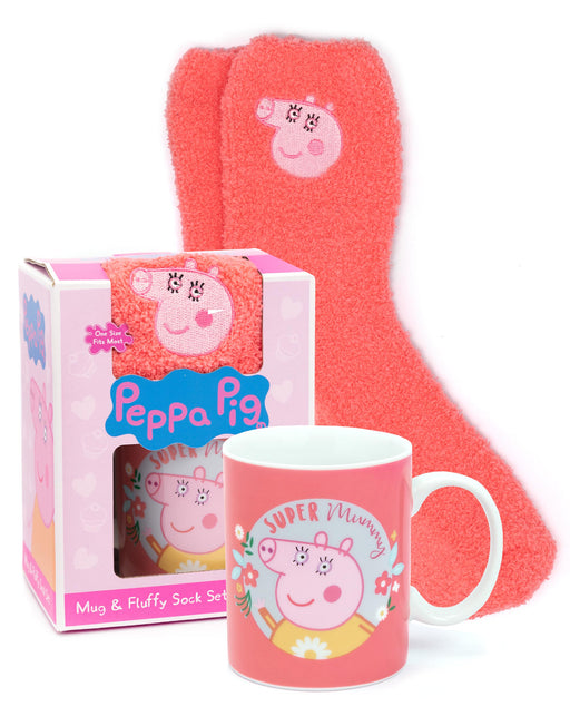 Peppa Pig Super Mummy Ladies Mug And Fluffy Sock Set