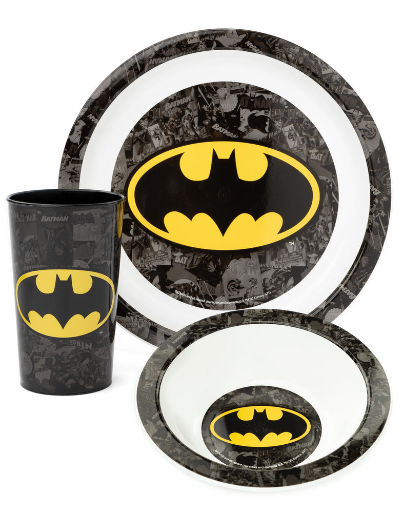 DC Comics Batman 3 Piece Tableware Set BPA Free