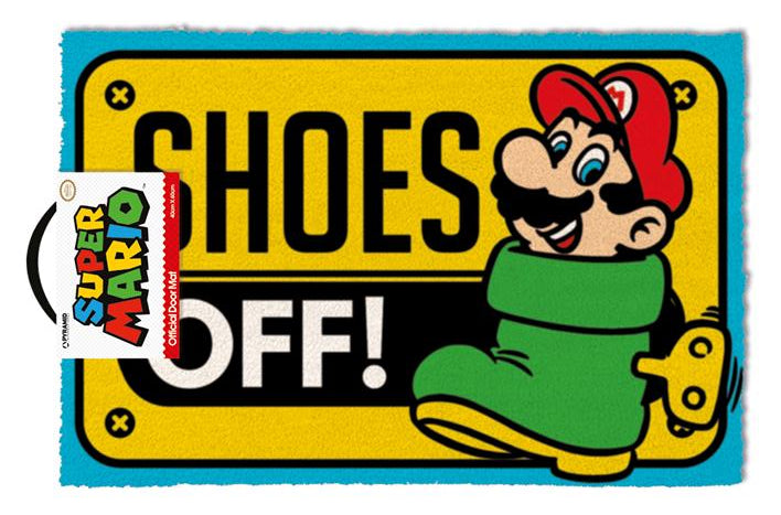 Super Mario Shoes Off Door Mat