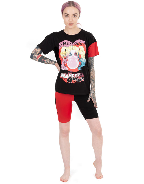 Harley Quinn Mad Love T-shirt & Cycling Short Womens Pyjama Set