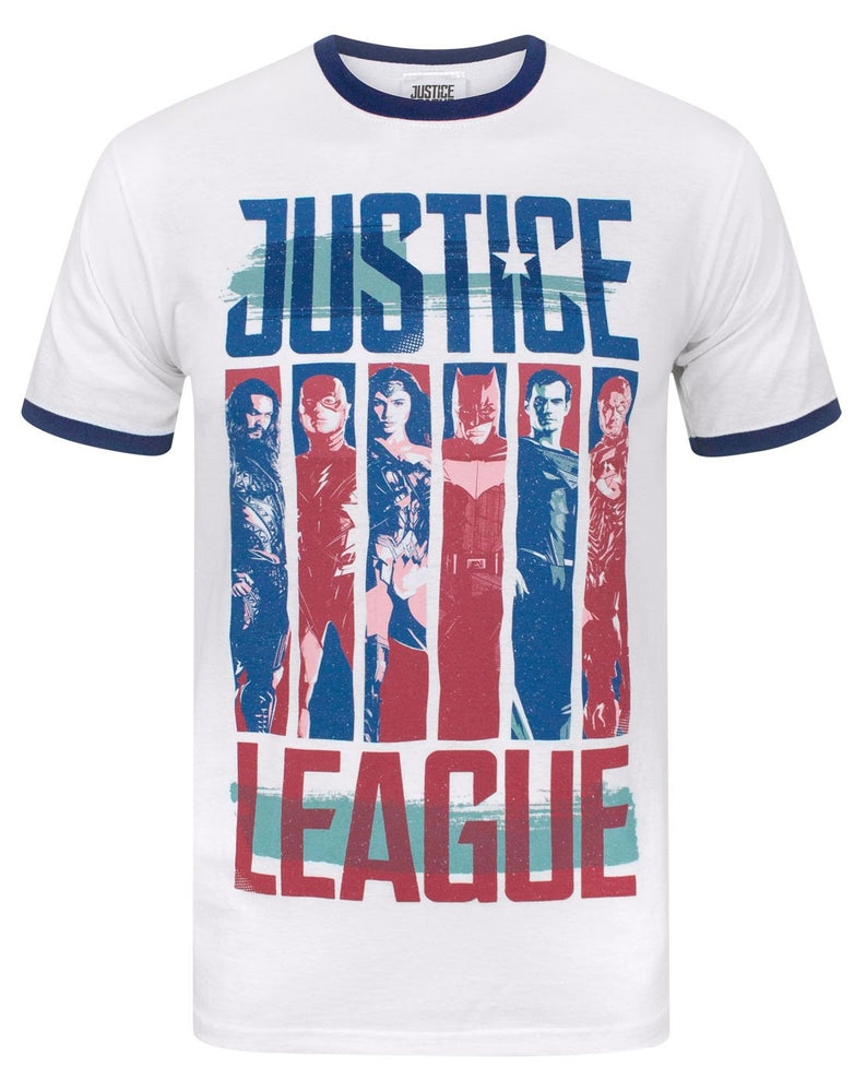 Justice League Character Strips Men's Ringer T-Shirt